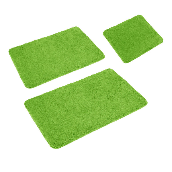 Sleim Set of 3 Non Slip Bath Mat Set Green