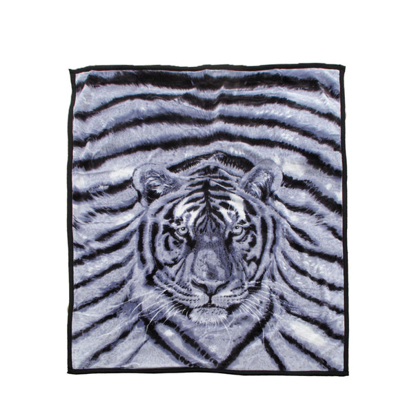 White Tiger 2 Ply Mink Blanket Rug Throw 1000gsm 200 x 240cm