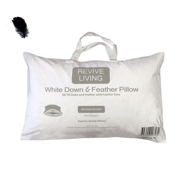 Revive Living 70% Feather 30% Down Medium Pillow 48 x 73cm
