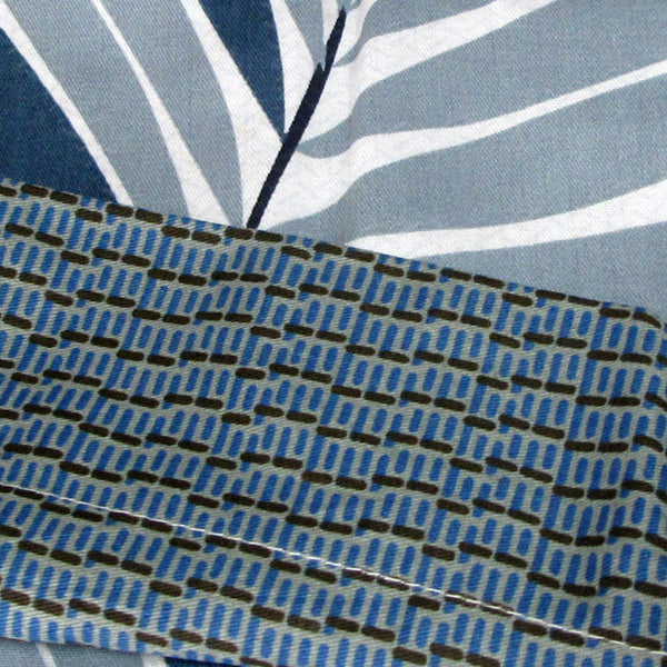 Destiny Leaves Cotton Reversible Quilt Doona Duvet Cover Set Blue Queen