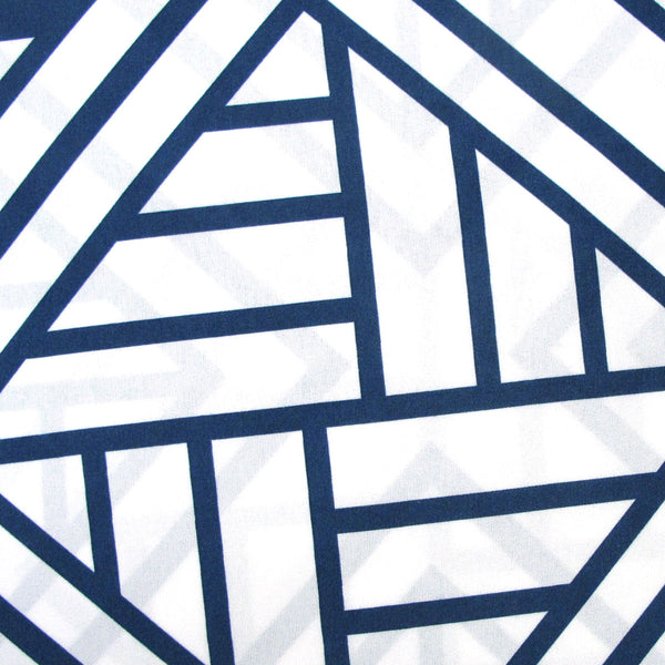 Enzi Geometric Printed Microfibre Quilt Doona Duvet Cover Set Blue Queen