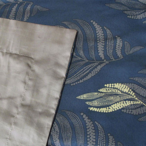 Foliole Foliage 400TC Cotton Sateen Quilt Doona Duvet Cover Set Navy Queen
