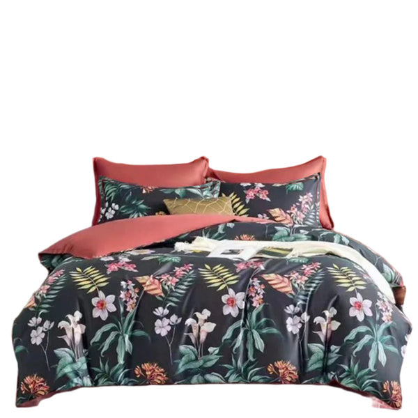 Secret Garden 400TC Cotton Sateen Quilt Doona Duvet Cover Set Queen