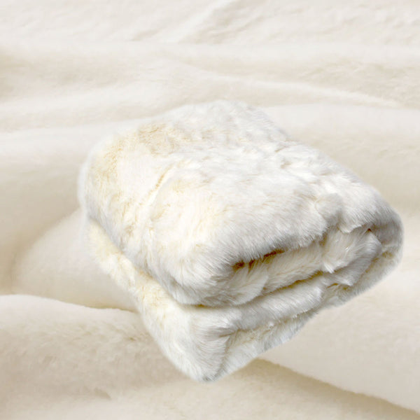 Polar Bear Luxury Faux Fur Throw Rug Blanket 127 x 152 cm