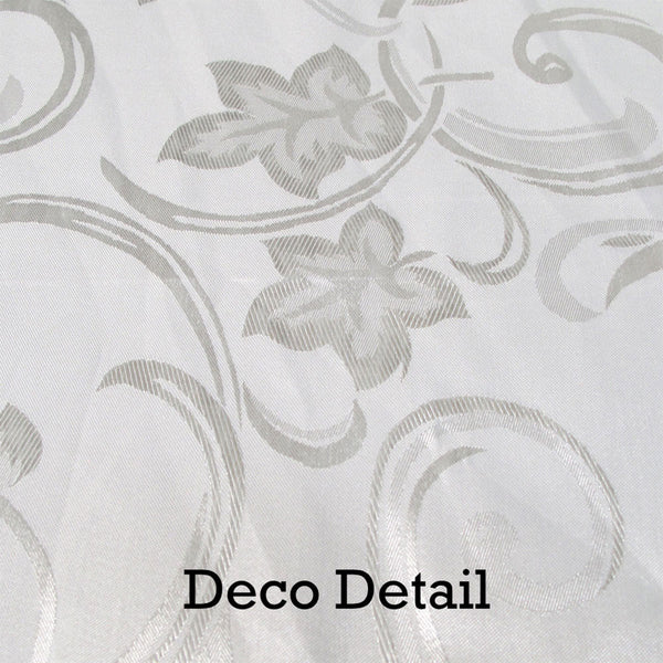 Deco Jacquard Floral Tablecloth Rectangular White 150 x 220cm