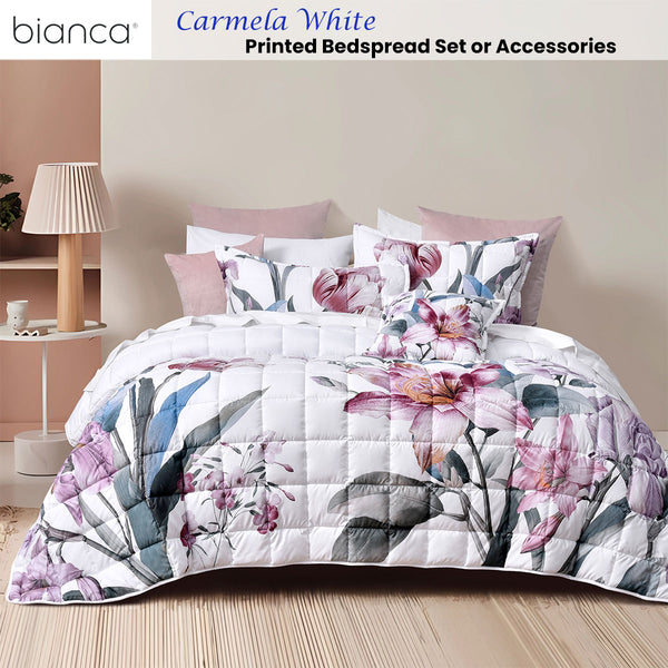 Bianca Carmela Floral Bedspread Coverlet Comforter Set White Queen