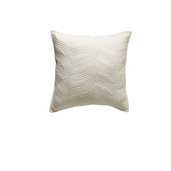Bianca Kamala Embossed Wave Cream Square Filled Cushion 43cm