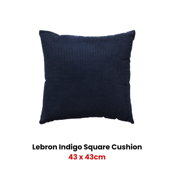 Bianca Lebron Indigo Jacquard Square Filled Cushion 43cm