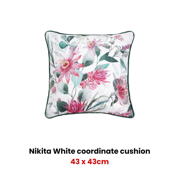 Bianca Nikita Protea Floral White Square Filled Cushion 43cm