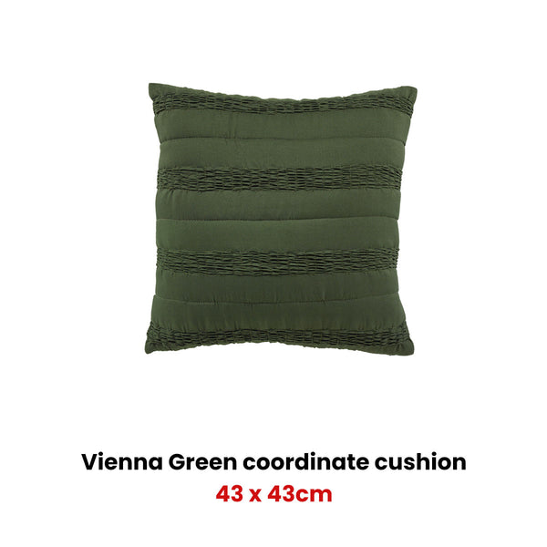Bianca Vienna Textured Green Square Filled Cushion 43cm