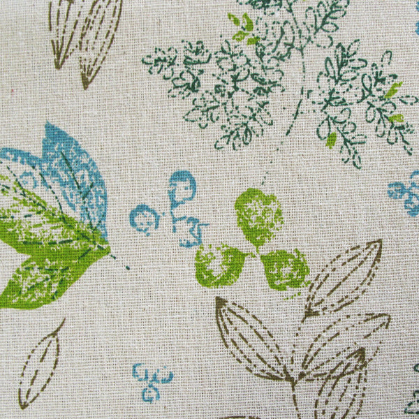Floral Foliage Cotton Rectangular Tablecloth 150 x 230cm Blue