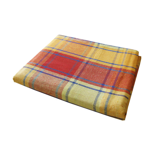 Plaid Check Cotton Rectangular Tablecloth 150 x 230cm Yellow Orange