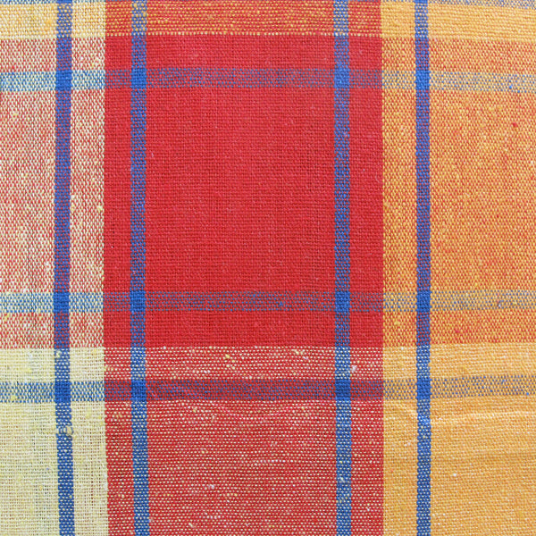 Plaid Check Cotton Rectangular Tablecloth 150 x 230cm Yellow Orange