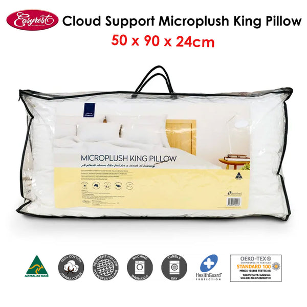 Easyrest Cloud Support Polyester Microplush King Pillow 50 x 90cm