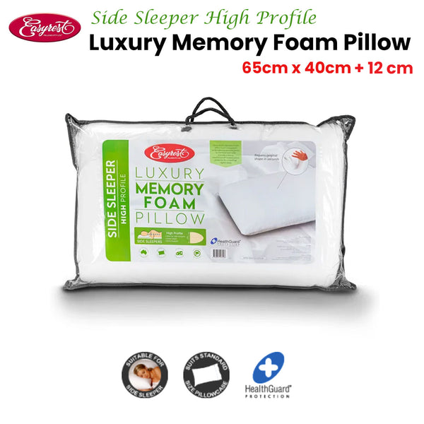 Easyrest Side Sleeper High Profile Luxury Memory Foam Pillow 65 x 40cm