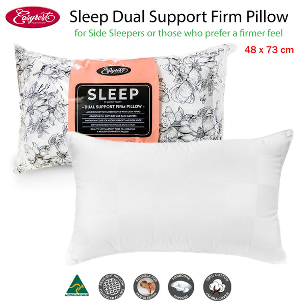 Easyrest Sleep Dual Support Polyester Foam Firm Pillow Side Sleeper 48 x 73cm