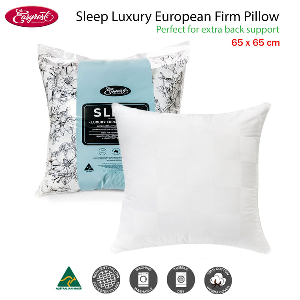 Easyrest Sleep Polyester Luxury European Firm Pillow 65 x 65cm