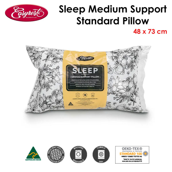 Easyrest Sleep Fibre Fill Medium Support Pillow 48 x 73cm