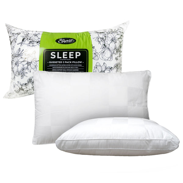 Easyrest Twin Pack Sleep Fibre Fill Gusseted Medium Standard Pillows