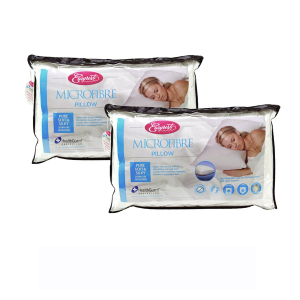 Twin Pack Easyrest Microfibre Standard 5cm Gusset Pillows 41 x 66cm