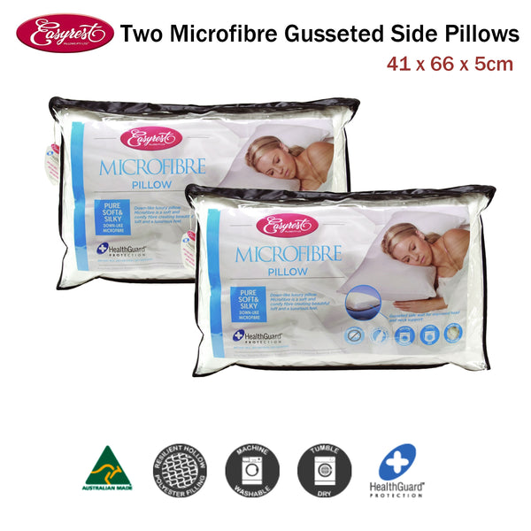 Twin Pack Easyrest Microfibre Standard 5cm Gusset Pillows 41 x 66cm