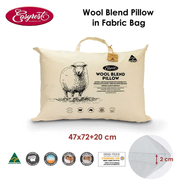 Easyrest Polyester Wool Blend Standard Pillow 47 x 72cm