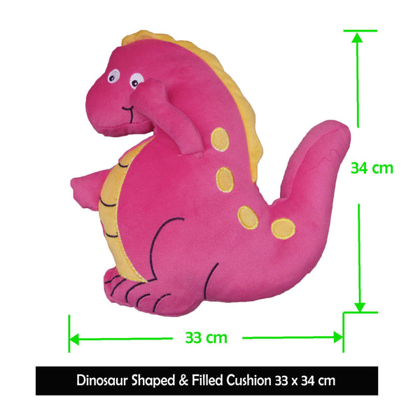 Kids Childrens Dinosaur Shaped Filled Cushion Nursery Bedroom Pink