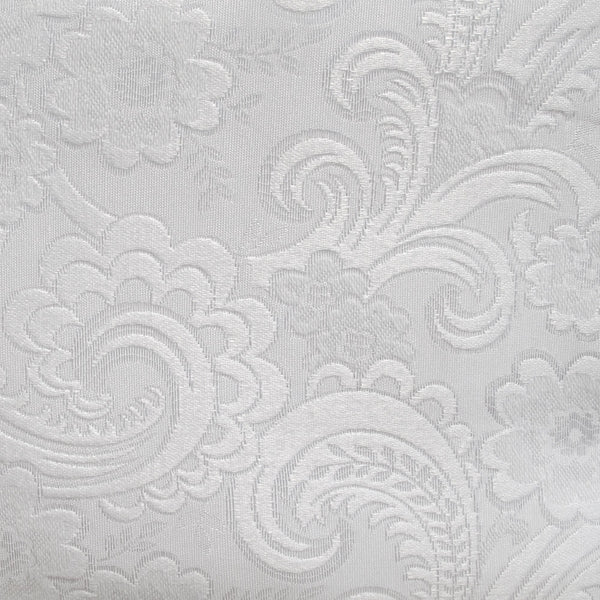 Salonika Blossom Floral Jacquard Tablecloth White 180 x 310cm