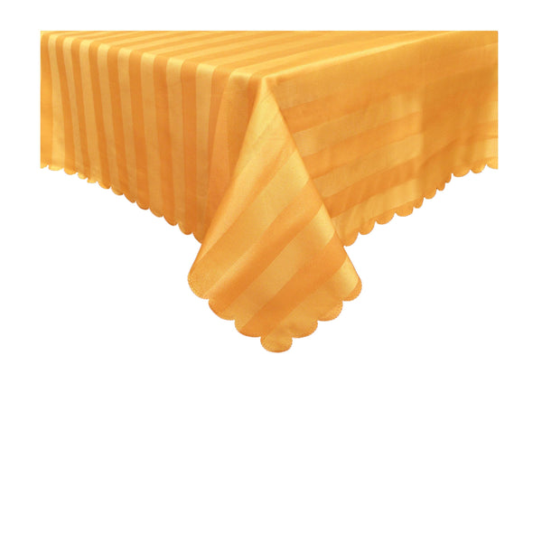 Striped Jacquard Tablecloth Orange 135 x 180cm