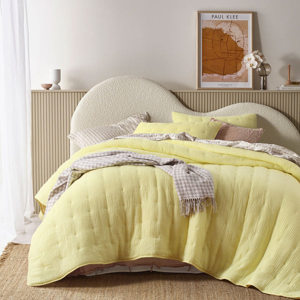 Vintage Design Homewares Hugo Cotton Gauze Bedspread Comforter Butter King