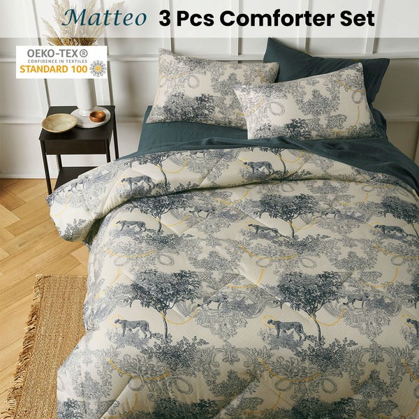 Big Sleep Matteo Trees Microfibre Printed Comforter Coverlet Bedspread Queen
