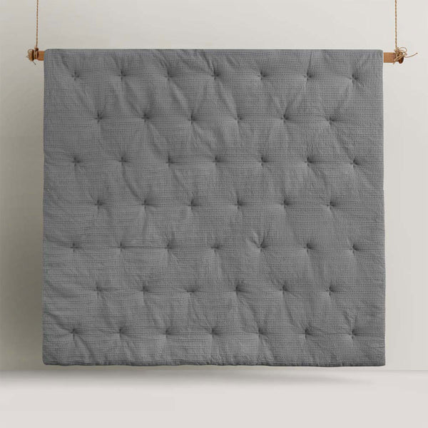 Accessorize Soho Waffle Dark Grey 3 Pce Comforter Bedspread Coverlet Set King