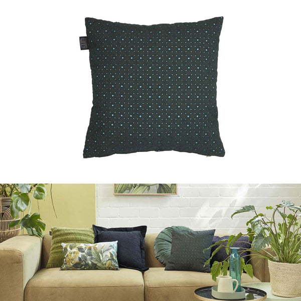 Bedding House Chelsy Broderie Anglaise Green Square Filled Cushion 40cm