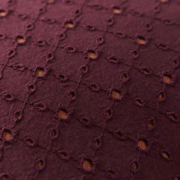 Bedding House Chelsy Broderie Anglaise Purple Square Filled Cushion 40cm