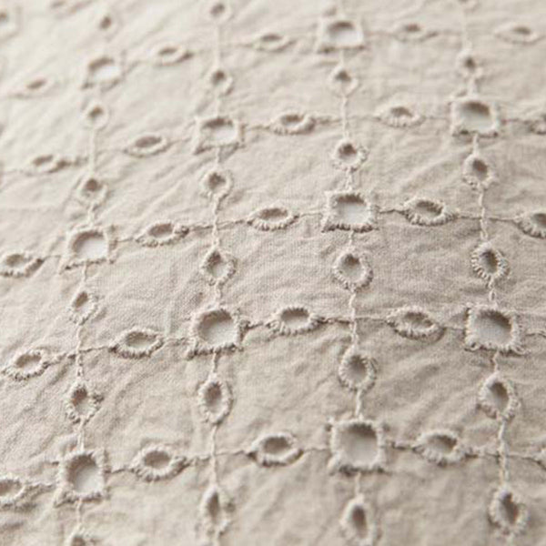 Bedding House Chelsy Broderie Anglaise Beige Square Filled Cushion 40cm