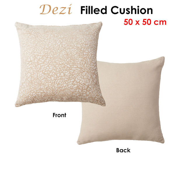 Accessorize Dezi Abstract Polyester Filled Cushion Taupe Cream 50cm