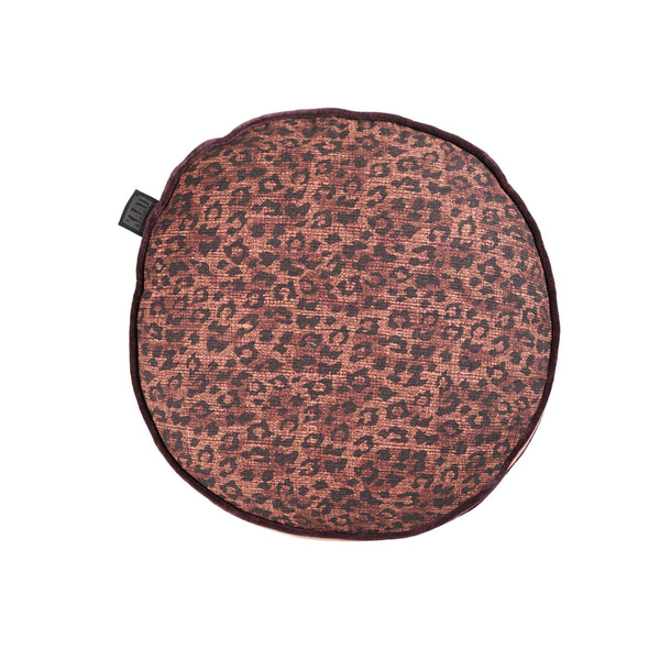 Bedding House Pardus Leopard Print Filled Cushion Round 40cm Red