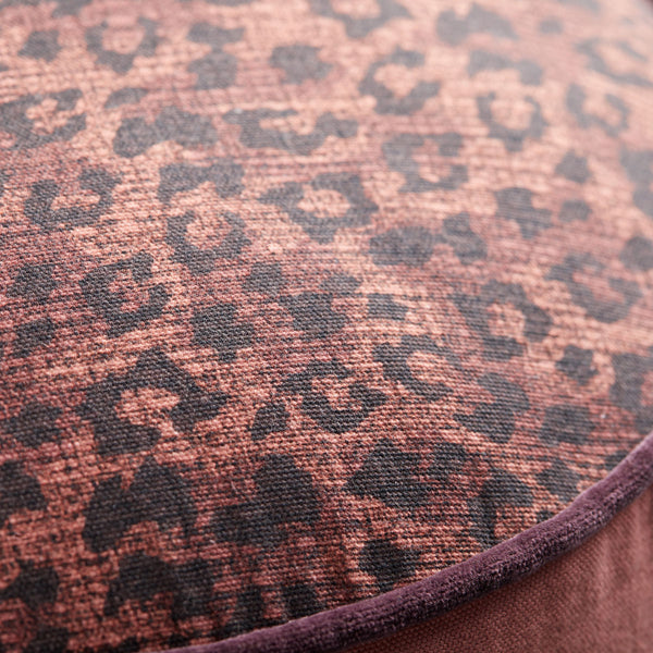 Bedding House Pardus Leopard Print Filled Cushion Round 40cm Red