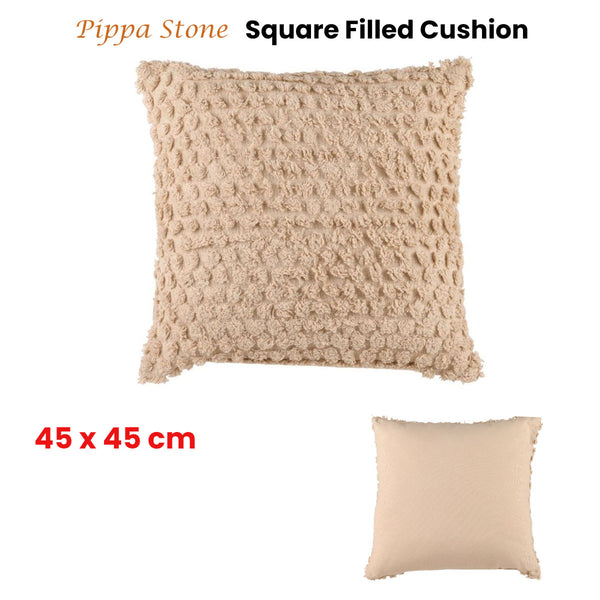 Accessorize Pippa Textured Stone Square Filled Cushion 45cm