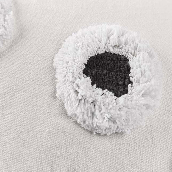 VTWonen Stripe Circle Black White Textured Square Filled Cushion 50cm