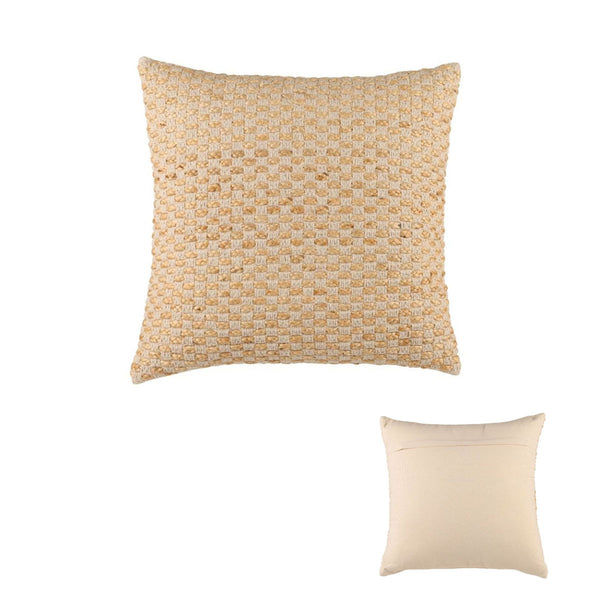 Accessorize Tami Textured Cotton Jute Square Filled Cushion 45cm