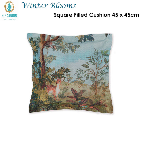 PIP Studio Winter Blooms Multi Cotton Filled Cushion Square 45cm