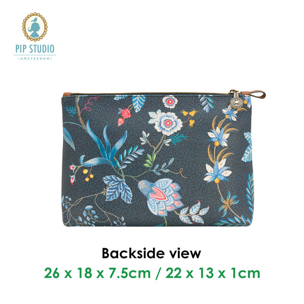 PIP Studio Combi Flower Festival Dark Blue Travel Cosmetic Makeup Bag Pouch