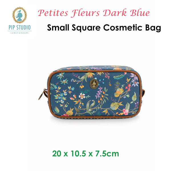 PIP Studio Petites Fleurs Dark Blue Small Travel Cosmetic Makeup Bag Pouch