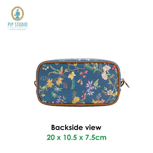 PIP Studio Petites Fleurs Dark Blue Small Travel Cosmetic Makeup Bag Pouch