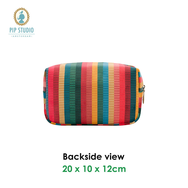 PIP Studio Velvet Jacquard Stripe Small Travel Cosmetic Makeup Bag