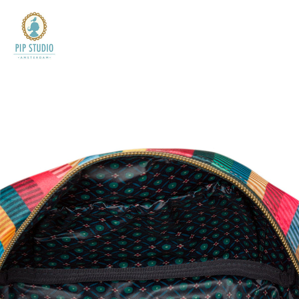 PIP Studio Velvet Jacquard Stripe Small Travel Cosmetic Makeup Bag
