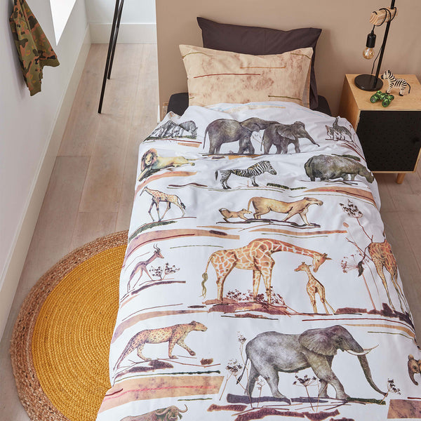 Bedding House Big Five African Safari Cotton Quilt Cover Set Single