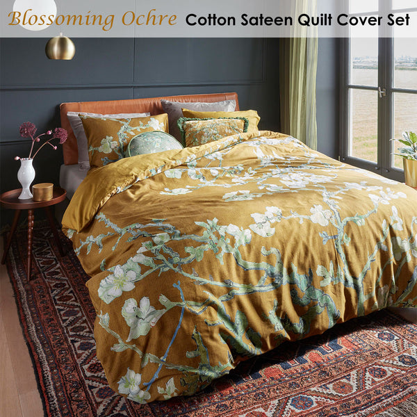 Bedding House Van Gogh Almond Blossom Cotton Sateen Quilt Cover Queen