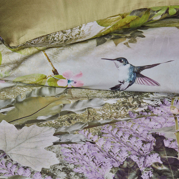 Bedding House Charming Green Floral Leaves Cotton Sateen Quilt Cover Set King